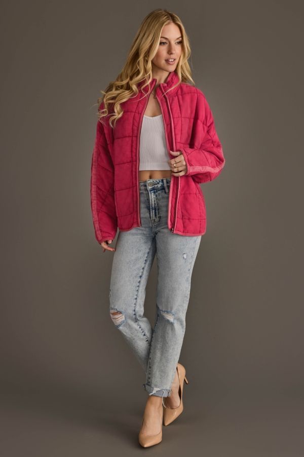 Pink Quilted Jacket