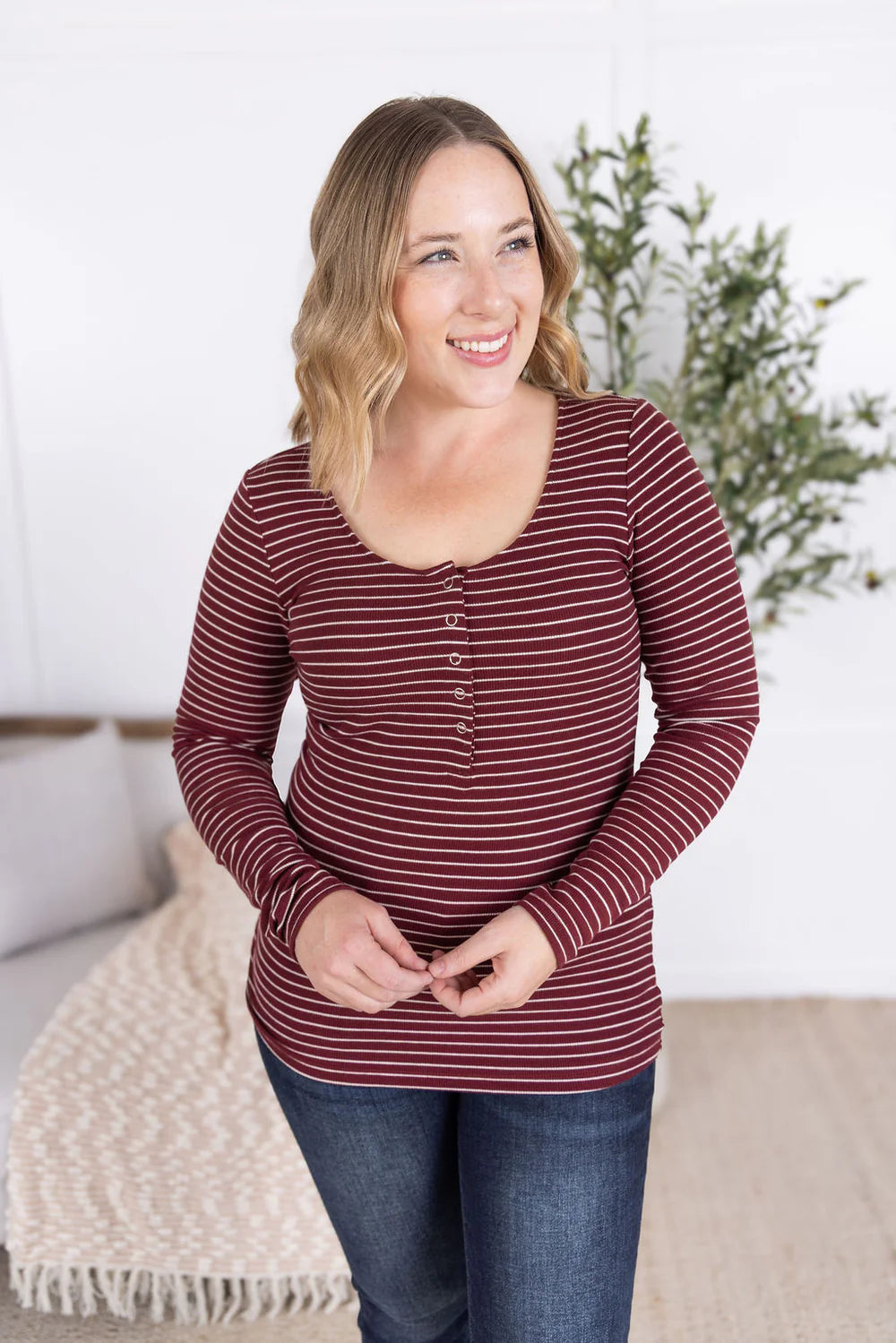 Michelle Mae Stripe Henley