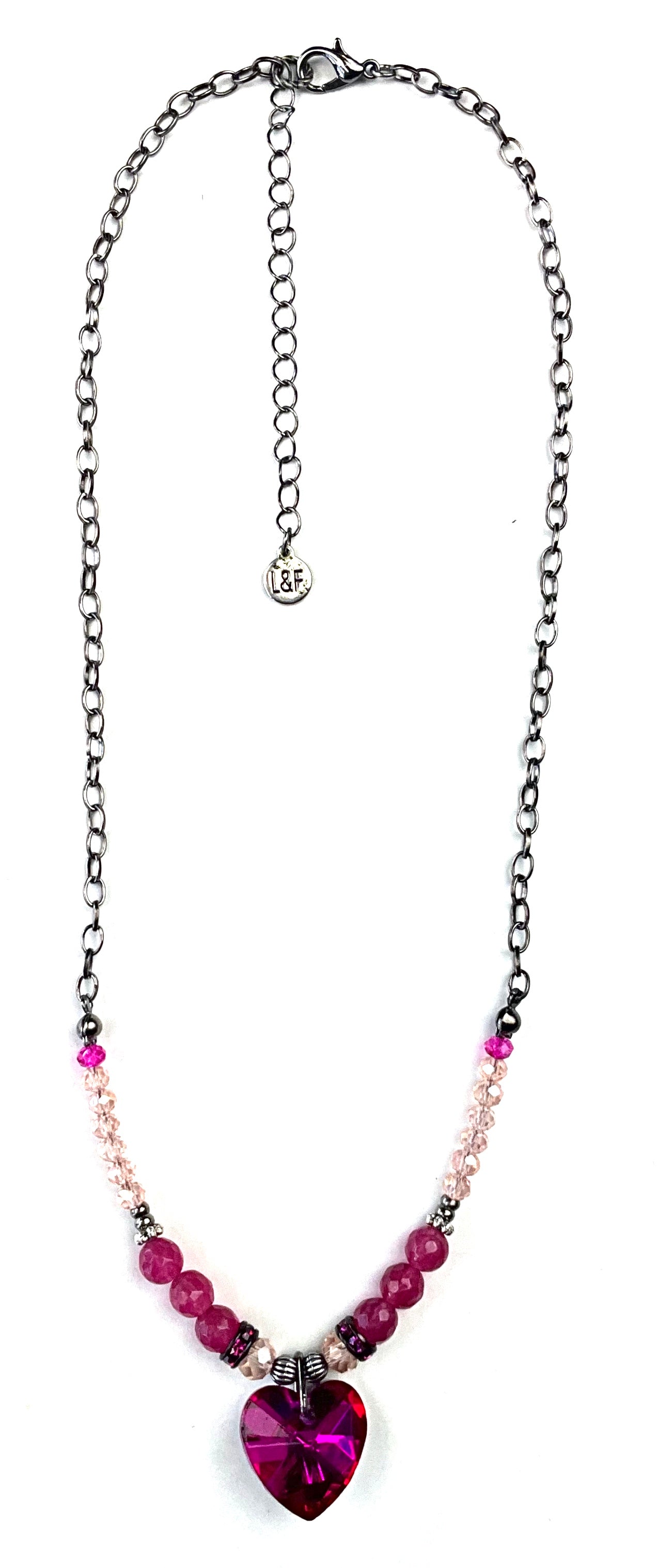 Pink Heart Pendant Necklace