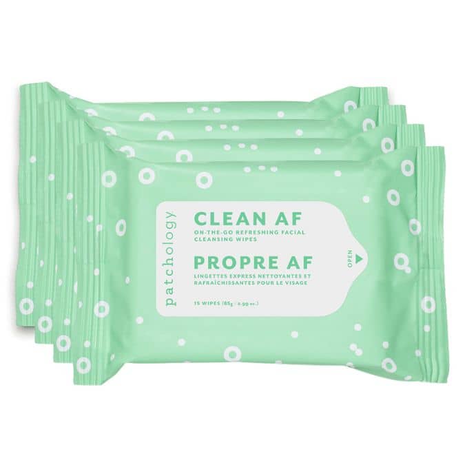 Clean AF : On-the-go facial cleansing wipes Patchology