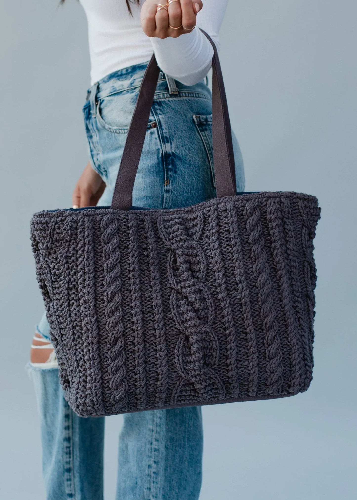 Cable Knit Tote Bags