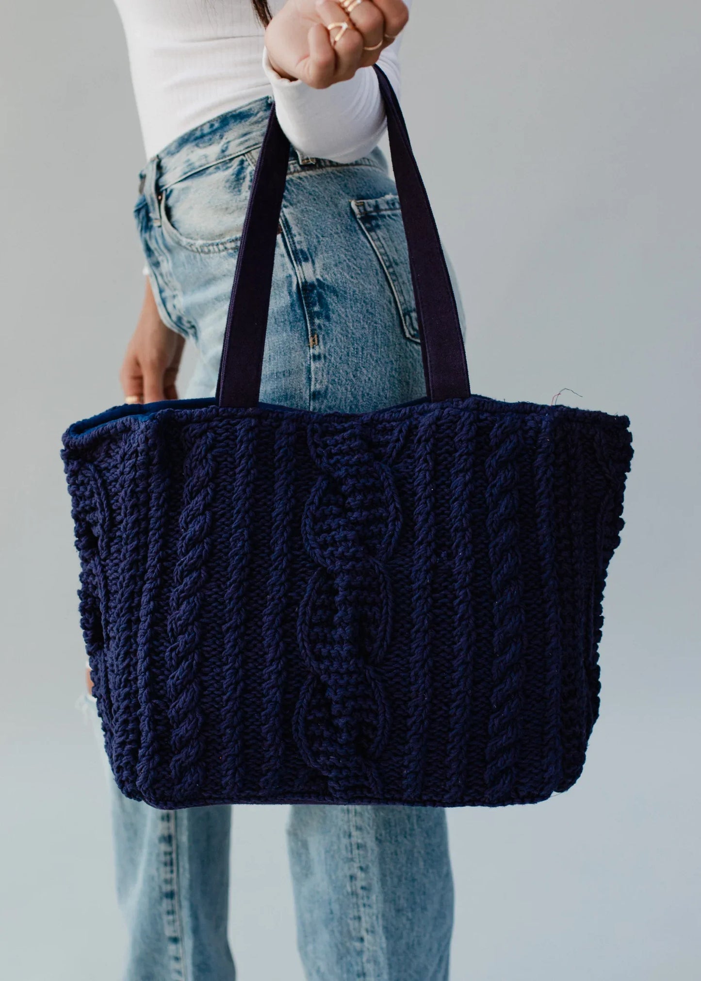 Cable Knit Tote Bags