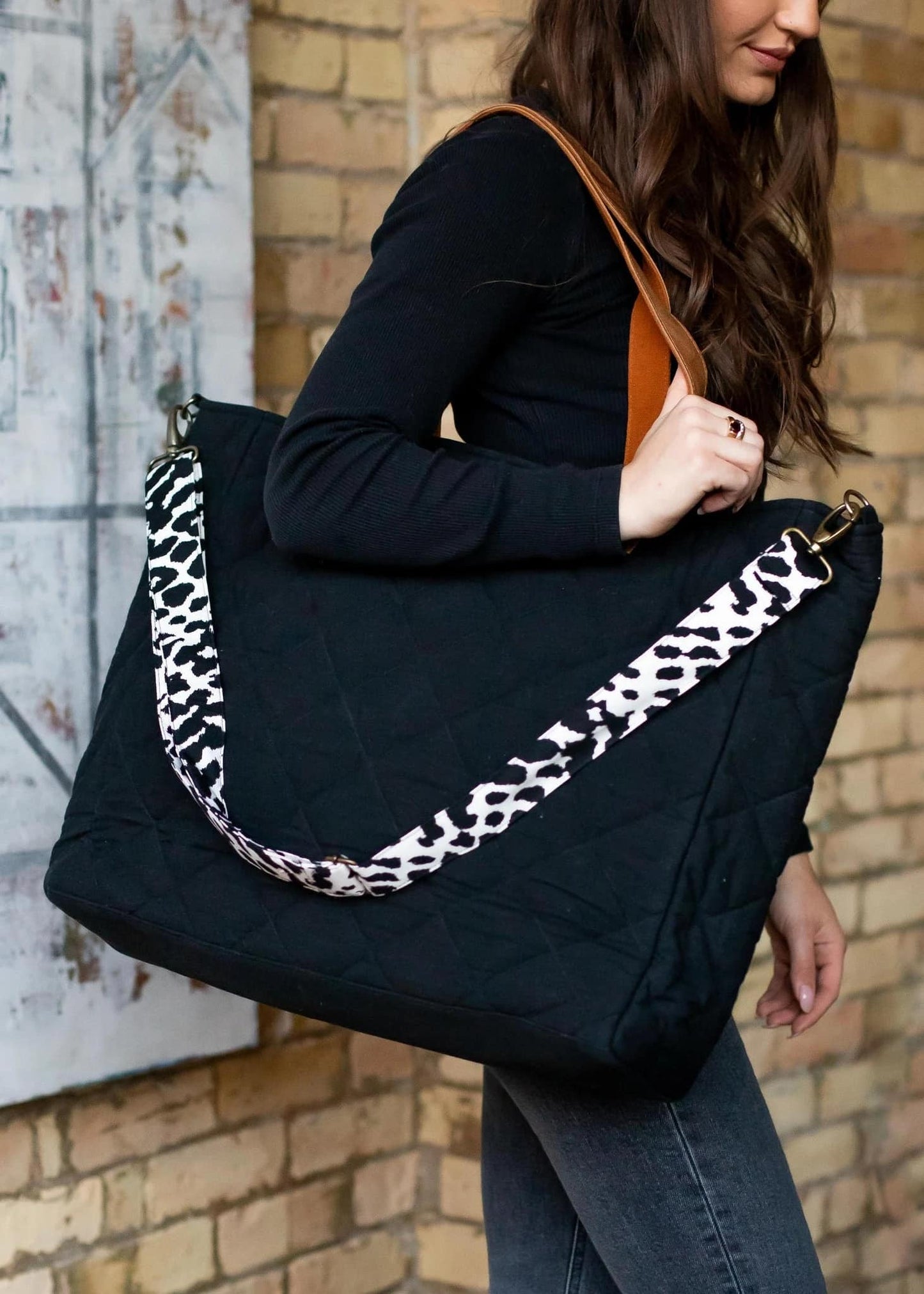Black Quilted Tote