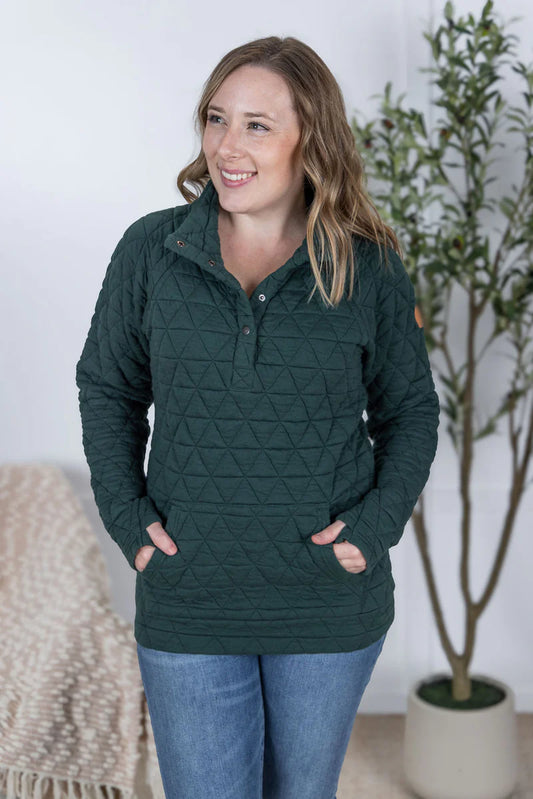 MM Geometric Button Snap Pullover