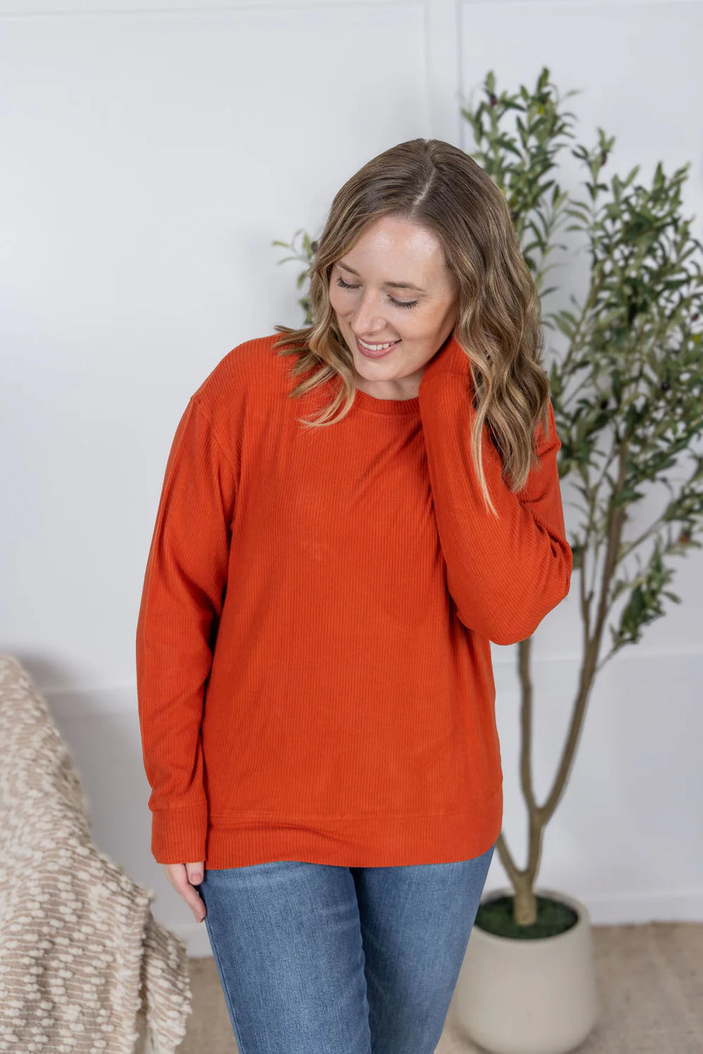 MM Corrine Ribbed Pullover Top