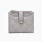 Grey Quilted Zip Top Wallet