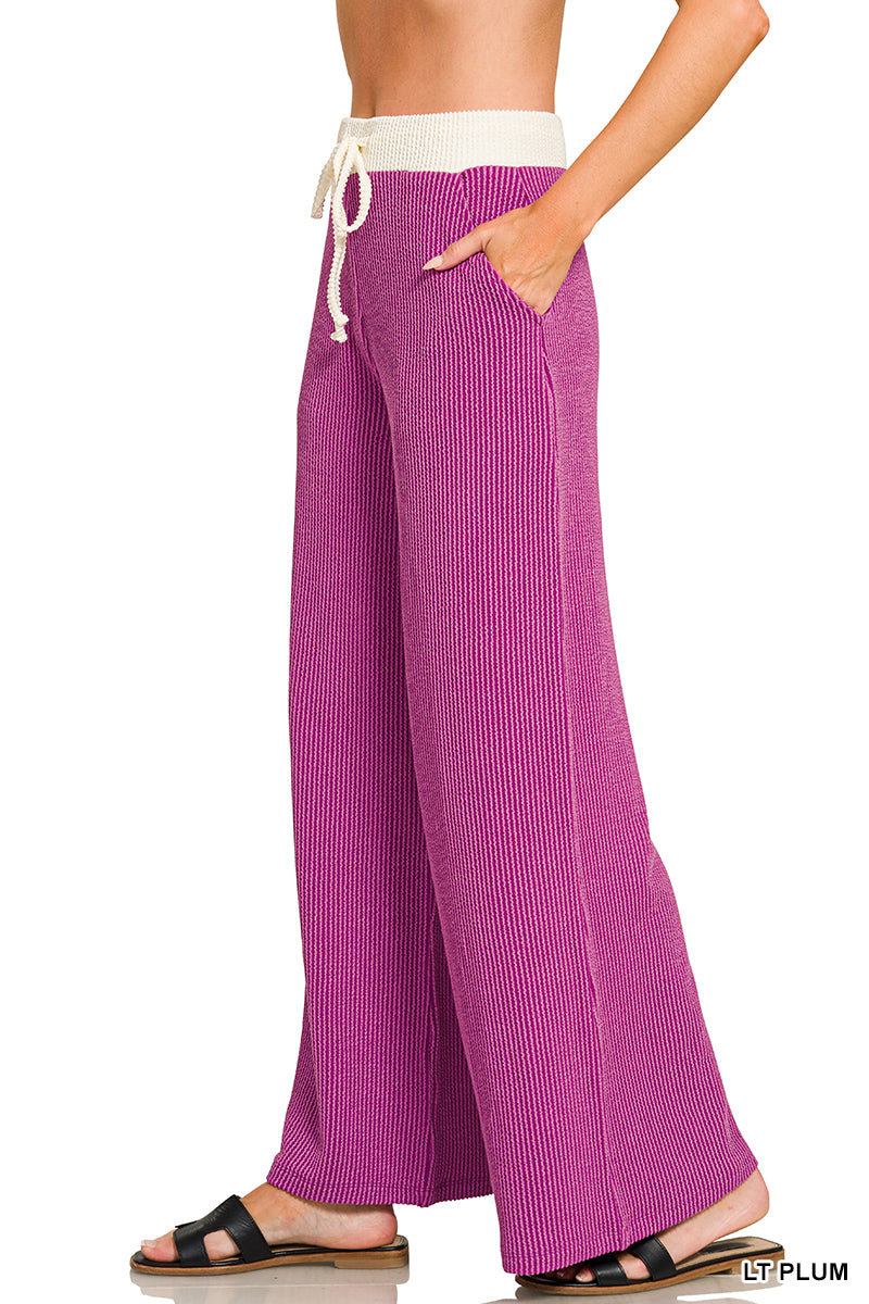Raised Rib Lounge Pants - Zenana