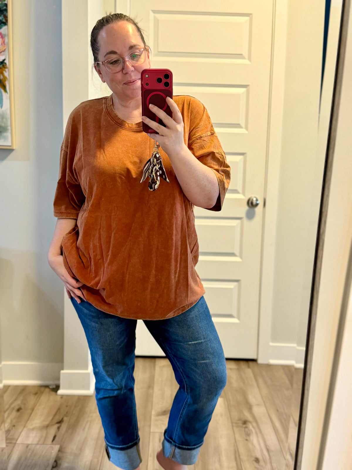 Mineral Wash Cotton Oversized Boyfriend Tee Zenana