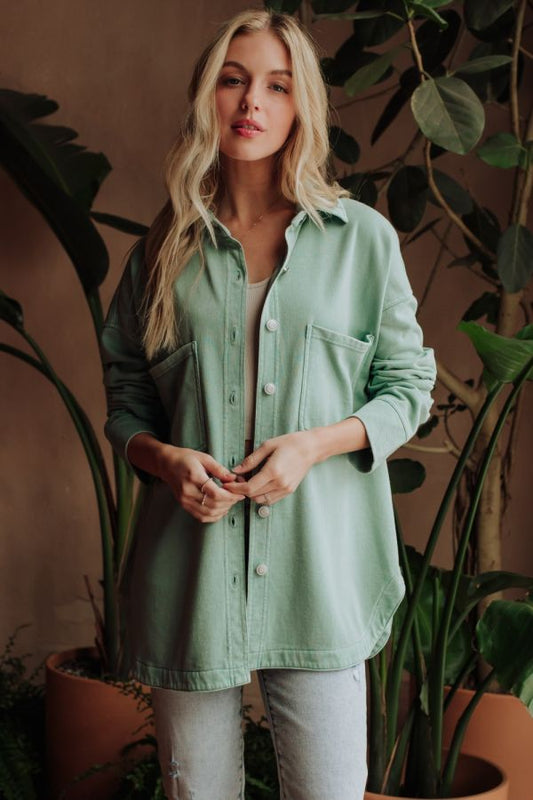 Washed Soft Button Up