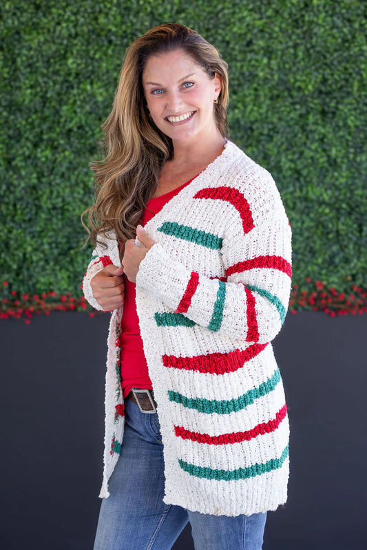 Stripe Cardigan - Christmas Stripe