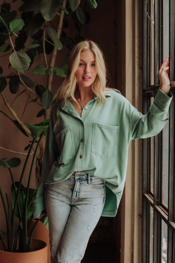 Washed Soft Button Up