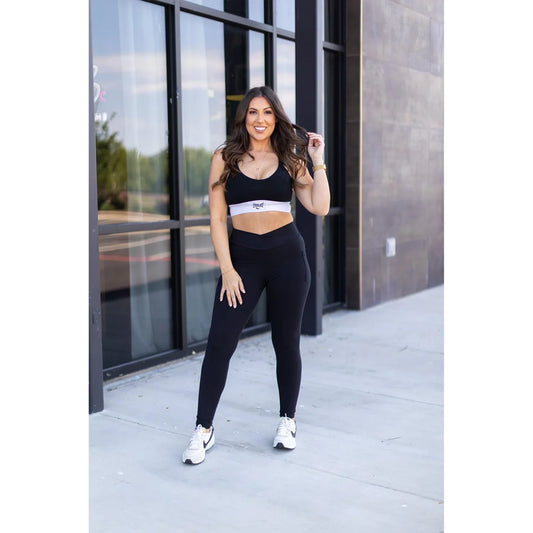Crossover Full Length Leggings with Pockets