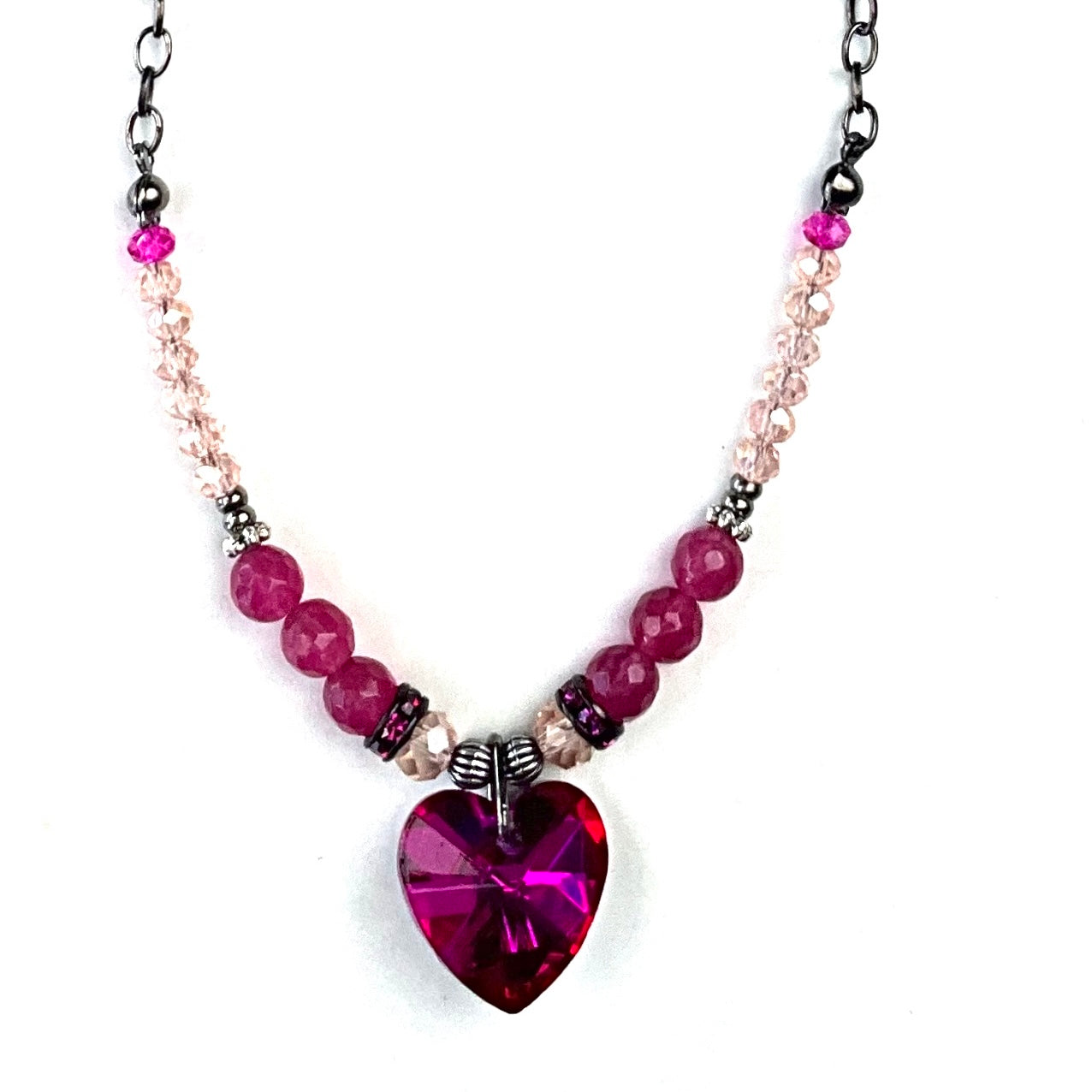 Pink Heart Pendant Necklace