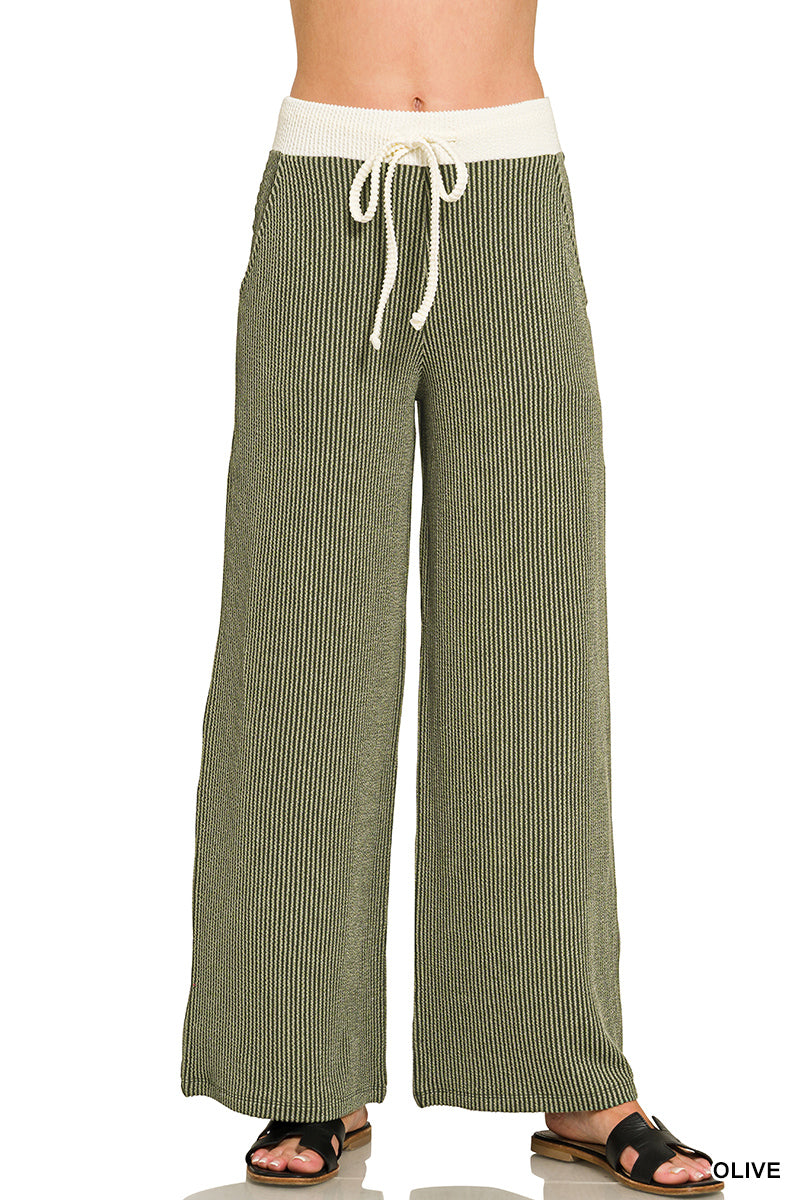 Raised Rib Lounge Pants - Zenana