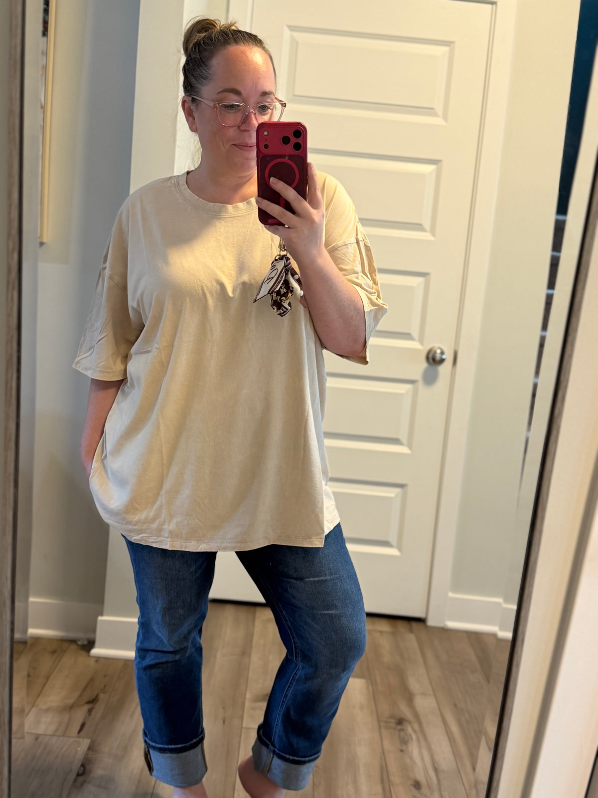 Mineral Wash Cotton Oversized Boyfriend Tee Zenana