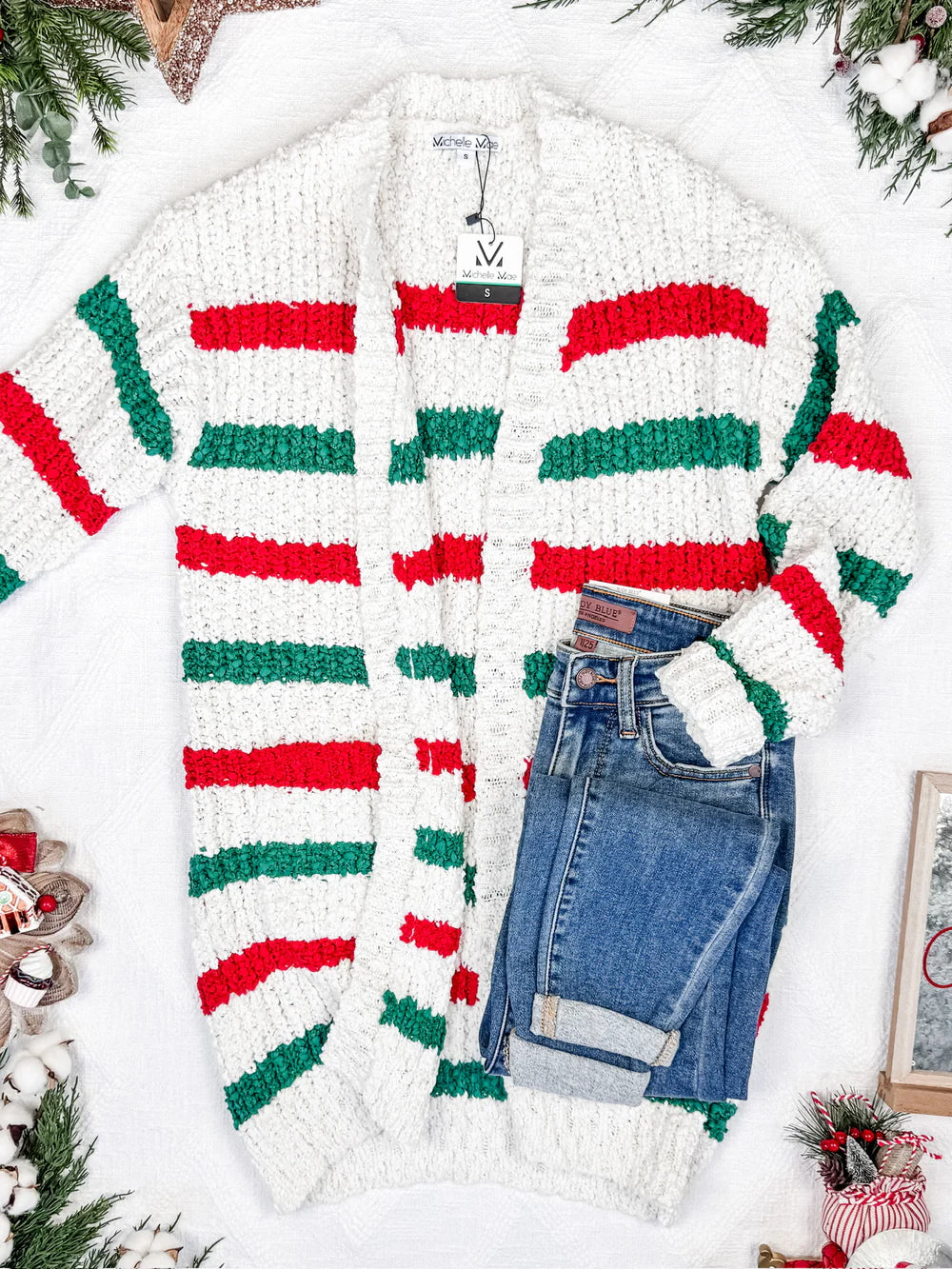 Stripe Cardigan - Christmas Stripe