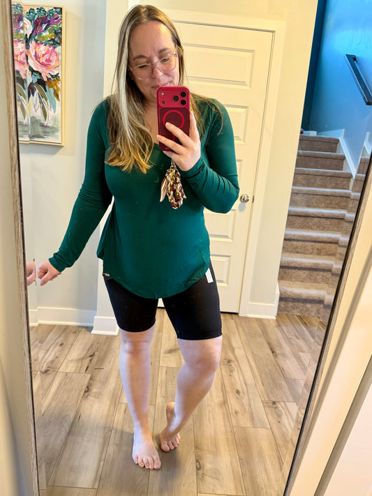 Flowy Rayon V-Neck Long Sleeve