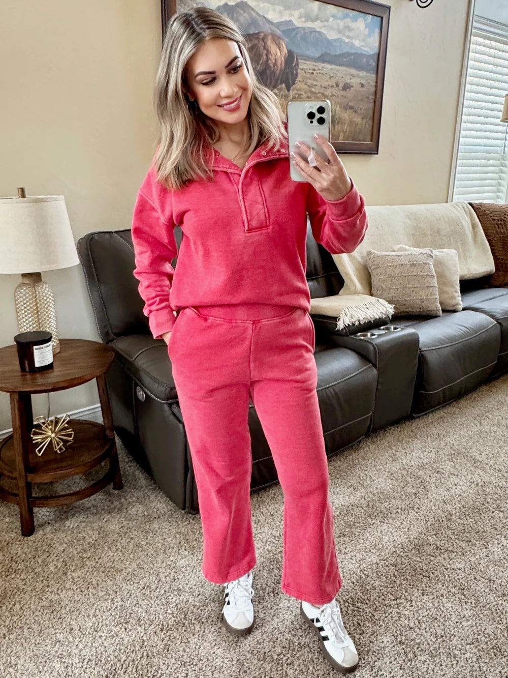 Vintage Wash Wide Leg Lounge Pants