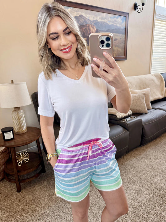 Rainbow Stripe Jamie Shorts