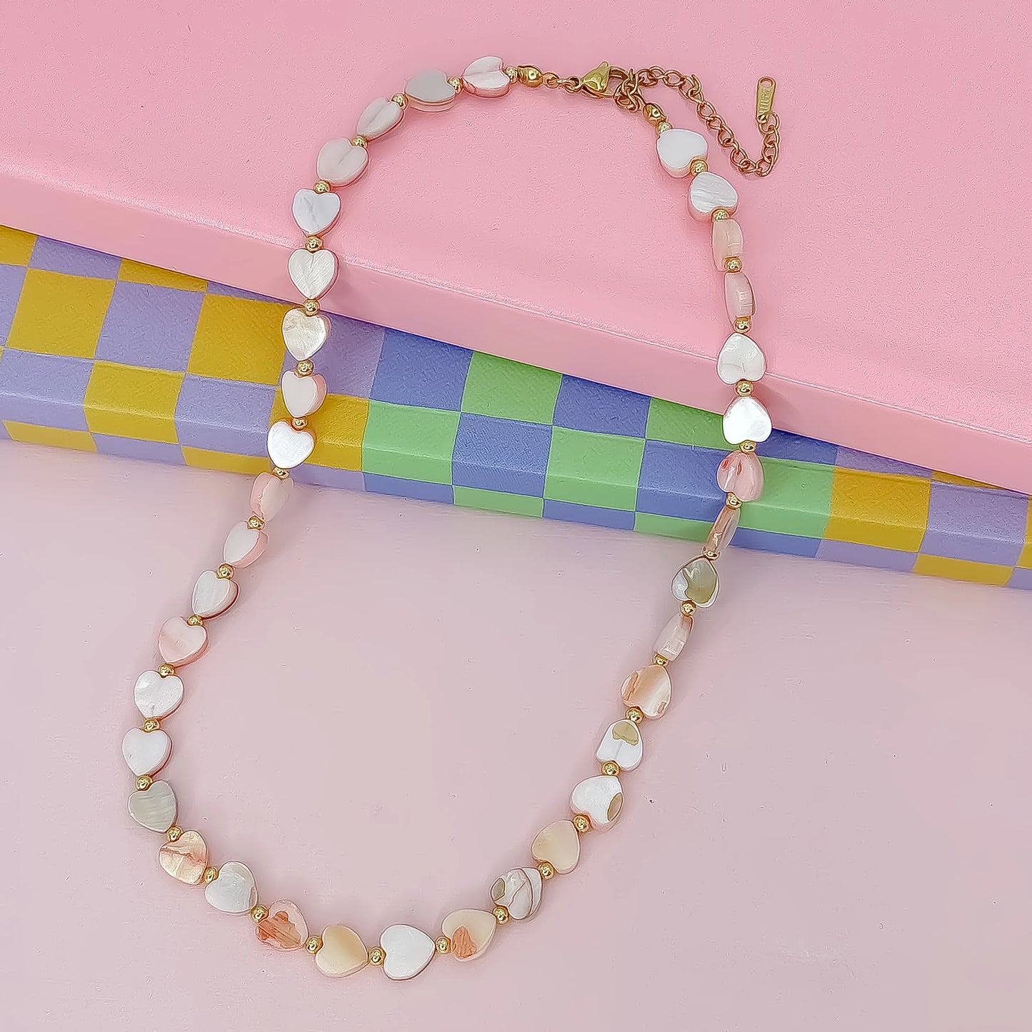 Multi Heart Stone Necklace