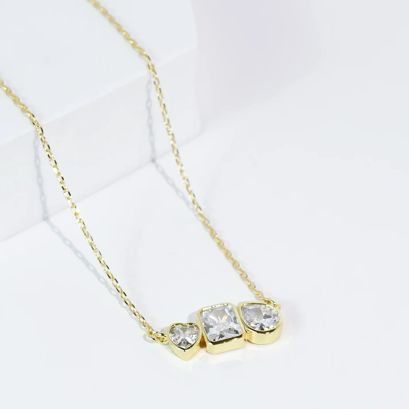 Crystal Love Trio Necklace