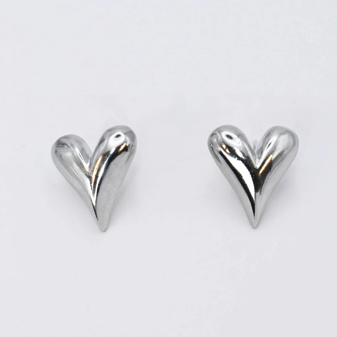 Heart Tear Stud Silver