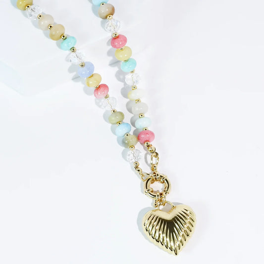 Multi Heart Puff Necklace