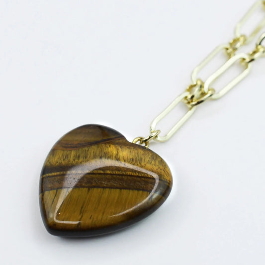 Tiger Eye Heart Necklace