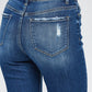 mica denim - Straight Leg w/Cuff Cropped Denim