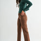 Mica Straight Ankle Tummy Tuck Brown Denim