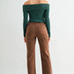 Mica Straight Ankle Tummy Tuck Brown Denim