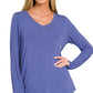 Flowy Rayon V-Neck Long Sleeve
