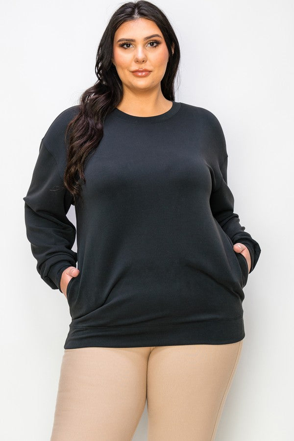 Sofie Soft Modal Oversized Crew w/Pockets