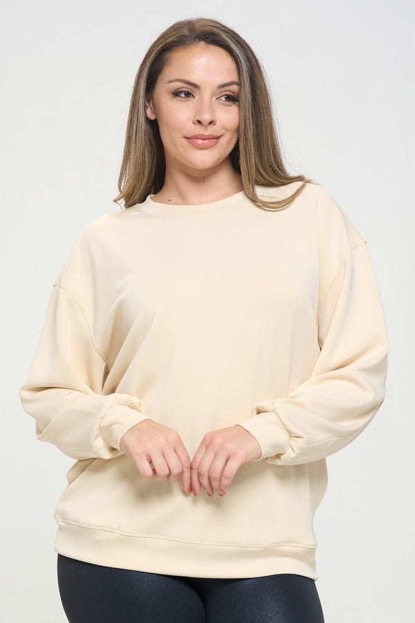 Sofie Soft Modal Oversized Crew w/Pockets