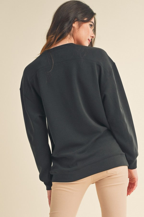 Sofie Soft Modal Oversized Crew w/Pockets