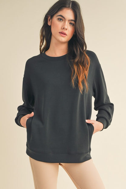 Sofie Soft Modal Oversized Crew w/Pockets