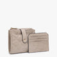 Grey Quilted Zip Top Wallet