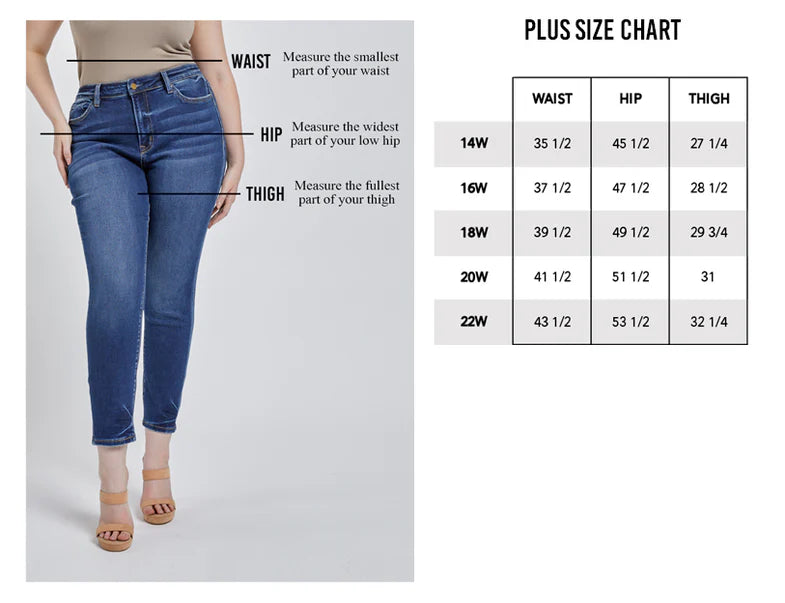 mica denim - Straight Leg w/Cuff Cropped Denim