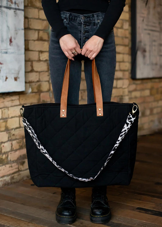 Black Quilted Tote